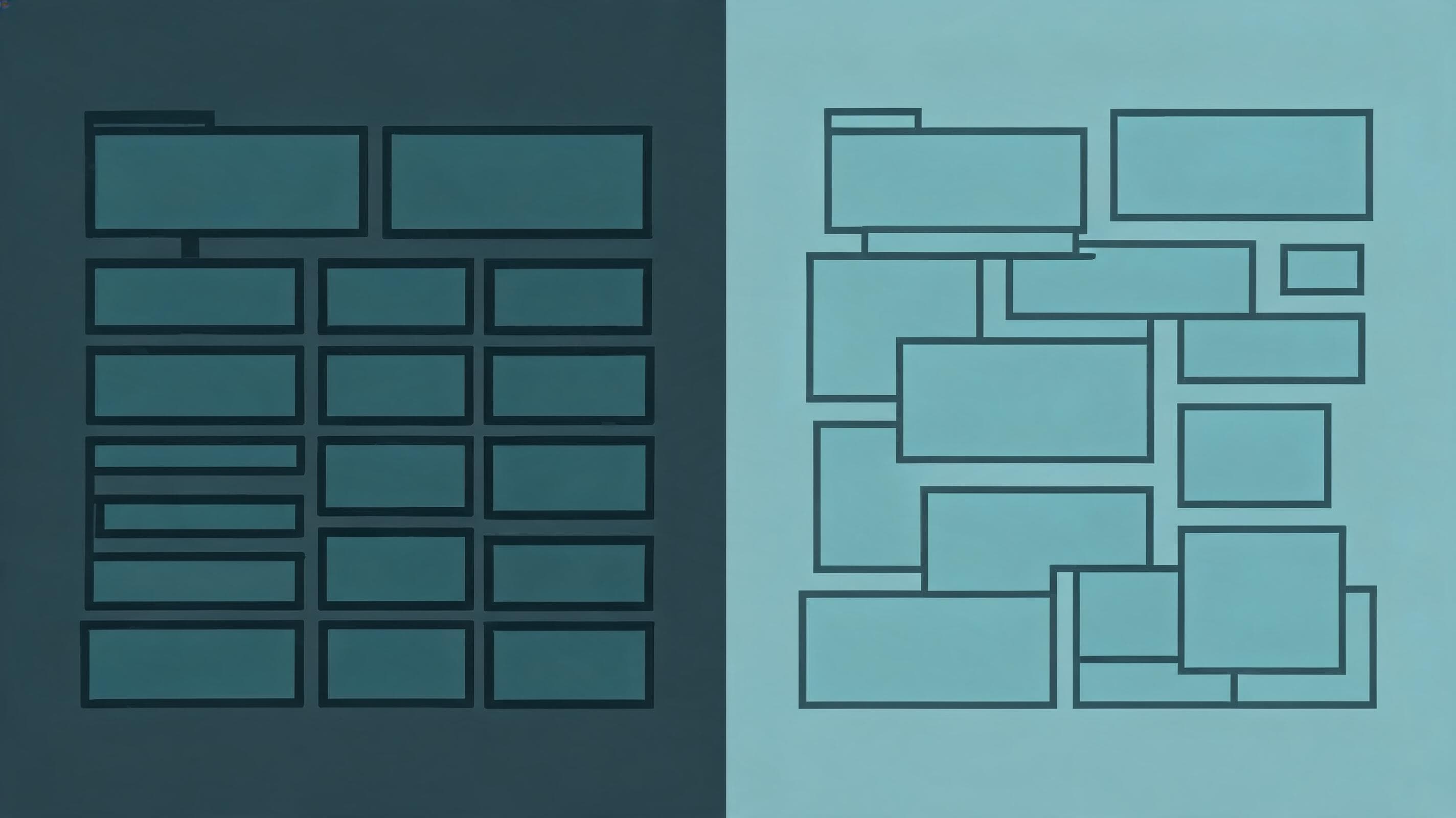 Charcoal and teal illustration of a split document structure separating fixed character rules from flexible creative content for large language model processing